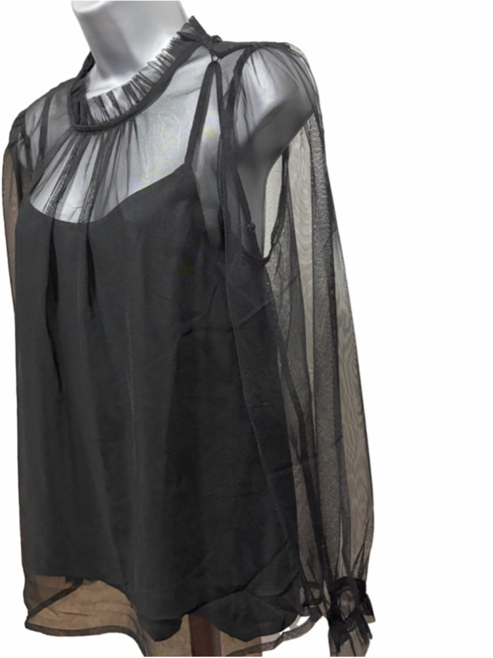 NWT J. Crew Tulle ruffleneck top size small retails $118 - Picture 4 of 10
